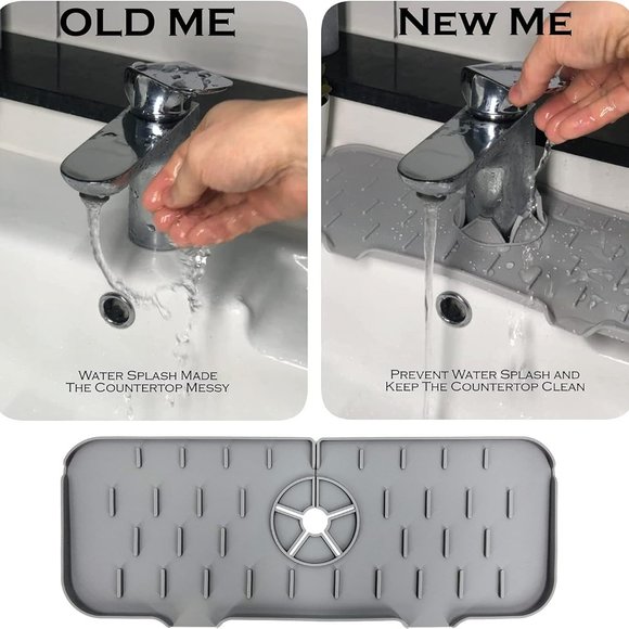Silicone Sink/Faucet Water Catcher Mat, Kitchen Faucet Sink Splash Guard NEW - Picture 2 of 8